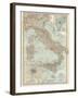 Map of Italy. Insets of Rome (Roma) and Vicinity, and Venice (Venezia) and Vicinity-Encyclopaedia Britannica-Framed Art Print