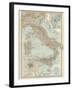 Map of Italy. Insets of Rome (Roma) and Vicinity, and Venice (Venezia) and Vicinity-Encyclopaedia Britannica-Framed Art Print