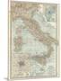Map of Italy. Insets of Rome (Roma) and Vicinity, and Venice (Venezia) and Vicinity-Encyclopaedia Britannica-Mounted Art Print