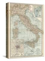 Map of Italy. Insets of Rome (Roma) and Vicinity, and Venice (Venezia) and Vicinity-Encyclopaedia Britannica-Stretched Canvas