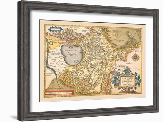 Map of Italy near Florence-Abraham Ortelius-Framed Art Print