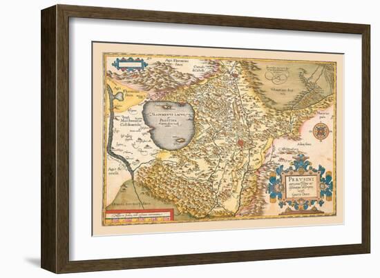 Map of Italy near Florence-Abraham Ortelius-Framed Art Print