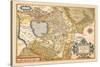 Map of Italy near Florence-Abraham Ortelius-Stretched Canvas