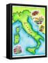 Map of Italy-Jennifer Thermes-Framed Stretched Canvas