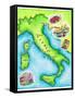 Map of Italy-Jennifer Thermes-Framed Stretched Canvas