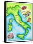 Map of Italy-Jennifer Thermes-Framed Stretched Canvas