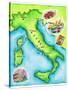 Map of Italy-Jennifer Thermes-Stretched Canvas