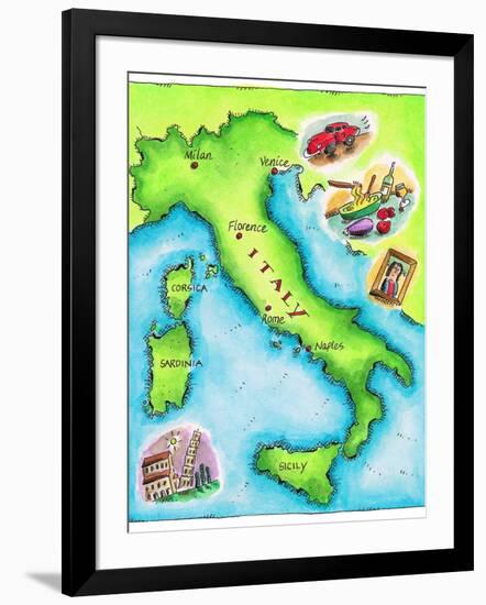 Map of Italy-Jennifer Thermes-Framed Photographic Print