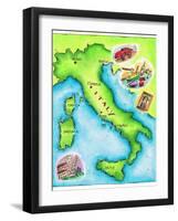 Map of Italy-Jennifer Thermes-Framed Photographic Print