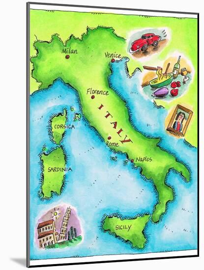 Map of Italy-Jennifer Thermes-Mounted Photographic Print