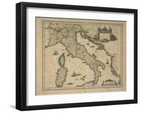 Map of Italy-Joan Blaeu-Framed Giclee Print