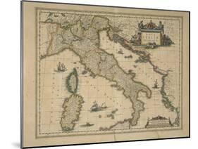 Map of Italy-Joan Blaeu-Mounted Giclee Print