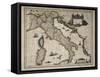 Map of Italy-William and Jan Blaeu-Framed Stretched Canvas