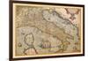 Map of Italy-Abraham Ortelius-Framed Art Print