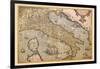 Map of Italy-Abraham Ortelius-Framed Art Print