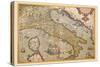 Map of Italy-Abraham Ortelius-Stretched Canvas