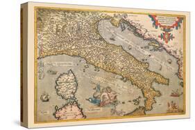 Map of Italy-Abraham Ortelius-Stretched Canvas