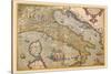 Map of Italy-Abraham Ortelius-Stretched Canvas