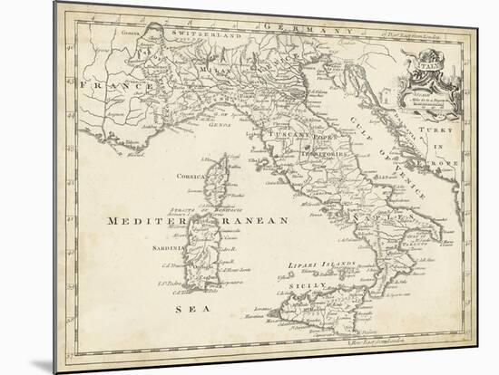Map of Italy-T. Jeffreys-Mounted Art Print