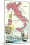 Map of Italy-null-Mounted Art Print