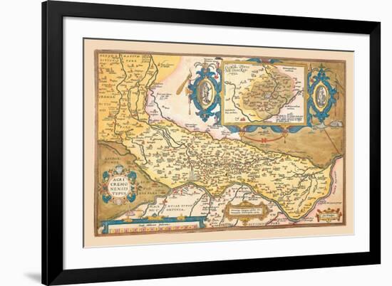 Map of Italy-Abraham Ortelius-Framed Premium Giclee Print