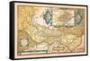 Map of Italy-Abraham Ortelius-Framed Stretched Canvas