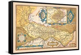 Map of Italy-Abraham Ortelius-Framed Stretched Canvas