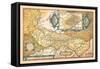 Map of Italy-Abraham Ortelius-Framed Stretched Canvas