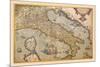 Map of Italy-Abraham Ortelius-Mounted Premium Giclee Print