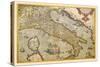 Map of Italy-Abraham Ortelius-Stretched Canvas