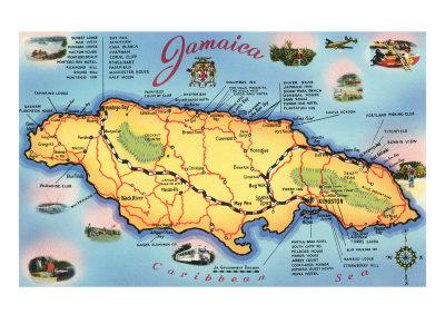 Map Of Jamaica Art Allposters Com