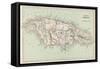 Map of Jamaica-null-Framed Stretched Canvas