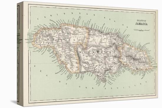 Map of Jamaica-null-Stretched Canvas