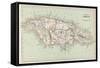 Map of Jamaica-null-Framed Stretched Canvas