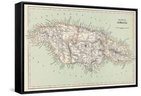 Map of Jamaica-null-Framed Stretched Canvas
