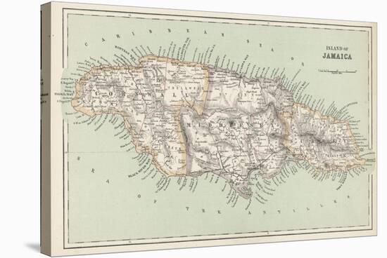 Map of Jamaica-null-Stretched Canvas