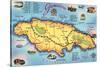 Map of Jamaica-null-Stretched Canvas