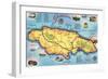 Map of Jamaica-null-Framed Art Print