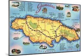 Map of Jamaica-null-Mounted Art Print