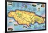 Map of Jamaica-null-Framed Art Print