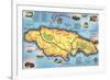 Map of Jamaica-null-Framed Premium Giclee Print