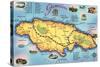 Map of Jamaica-null-Stretched Canvas