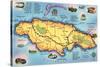 Map of Jamaica-null-Stretched Canvas