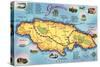 Map of Jamaica-null-Stretched Canvas