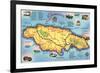 Map of Jamaica-null-Framed Premium Giclee Print