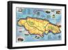 Map of Jamaica-null-Framed Art Print