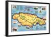 Map of Jamaica-null-Framed Art Print