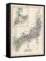 Map of Japan, 1870s-null-Framed Stretched Canvas