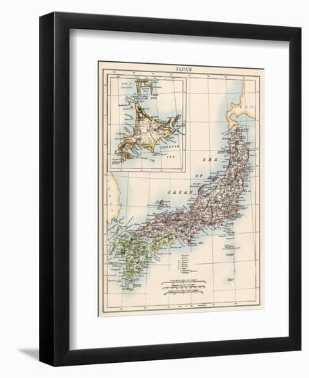 Map of Japan, 1870s-null-Framed Premium Giclee Print