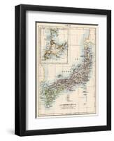 Map of Japan, 1870s-null-Framed Premium Giclee Print